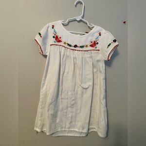 Sophie and Sam Embroidered White Dress with Floral Accents